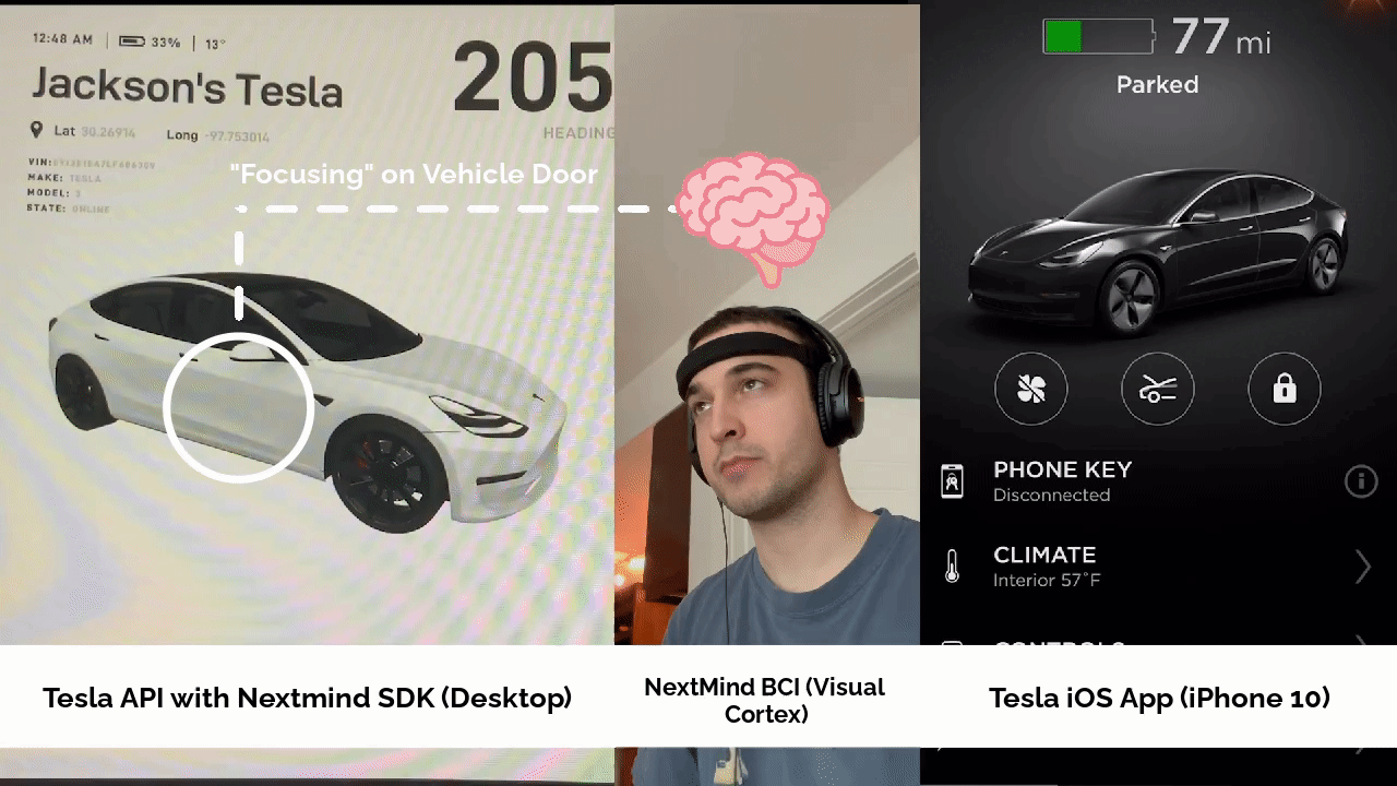 BCI-Controlled Vehicle: Tesla API Unity/C# Wrapper and NextMind BCI thumbnail