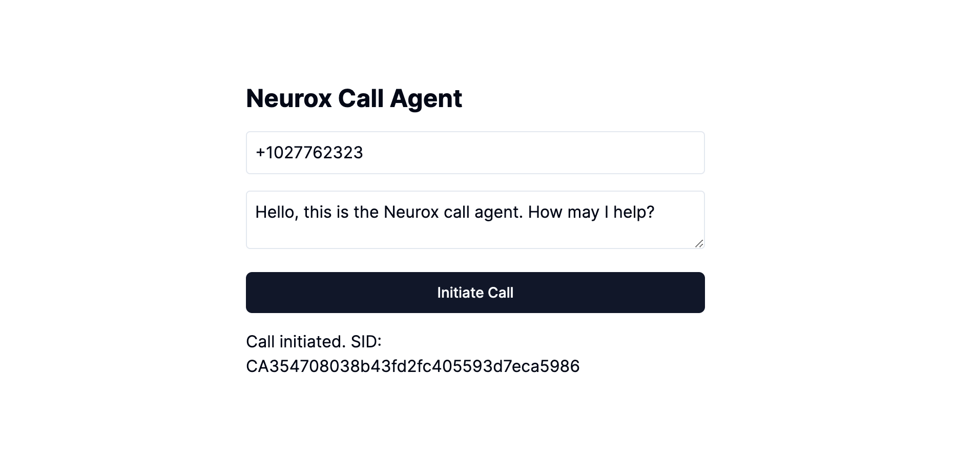 Neurox: AI-Powered Voice Call Prototype thumbnail